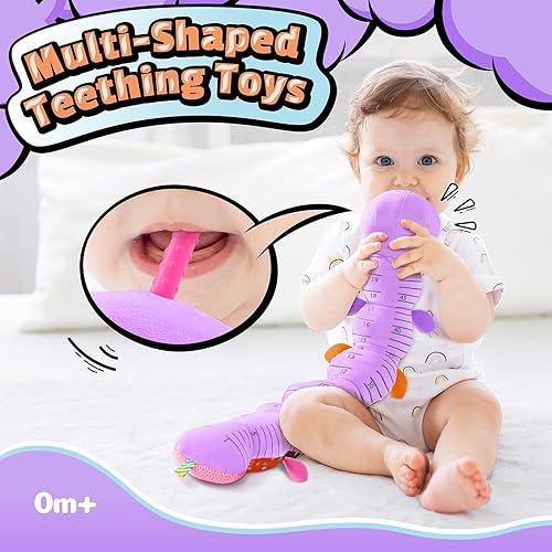 Miniatura 5 de LIGHTDESIRE Juguetes musicales para bebé, oruga, juguetes infantiles de peluche, animales de peluche de 3, 6, 12 meses, juguete sensorial con diseño