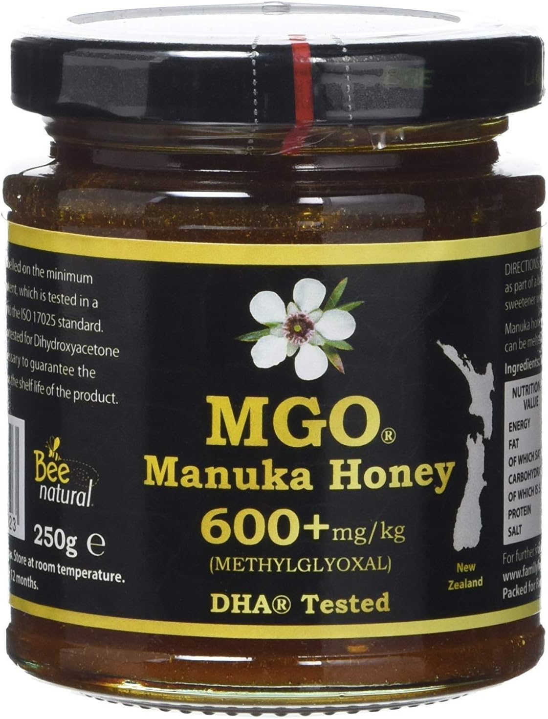MGO 250 g Methylglyoxal 600 mg/kg Manuka Honey