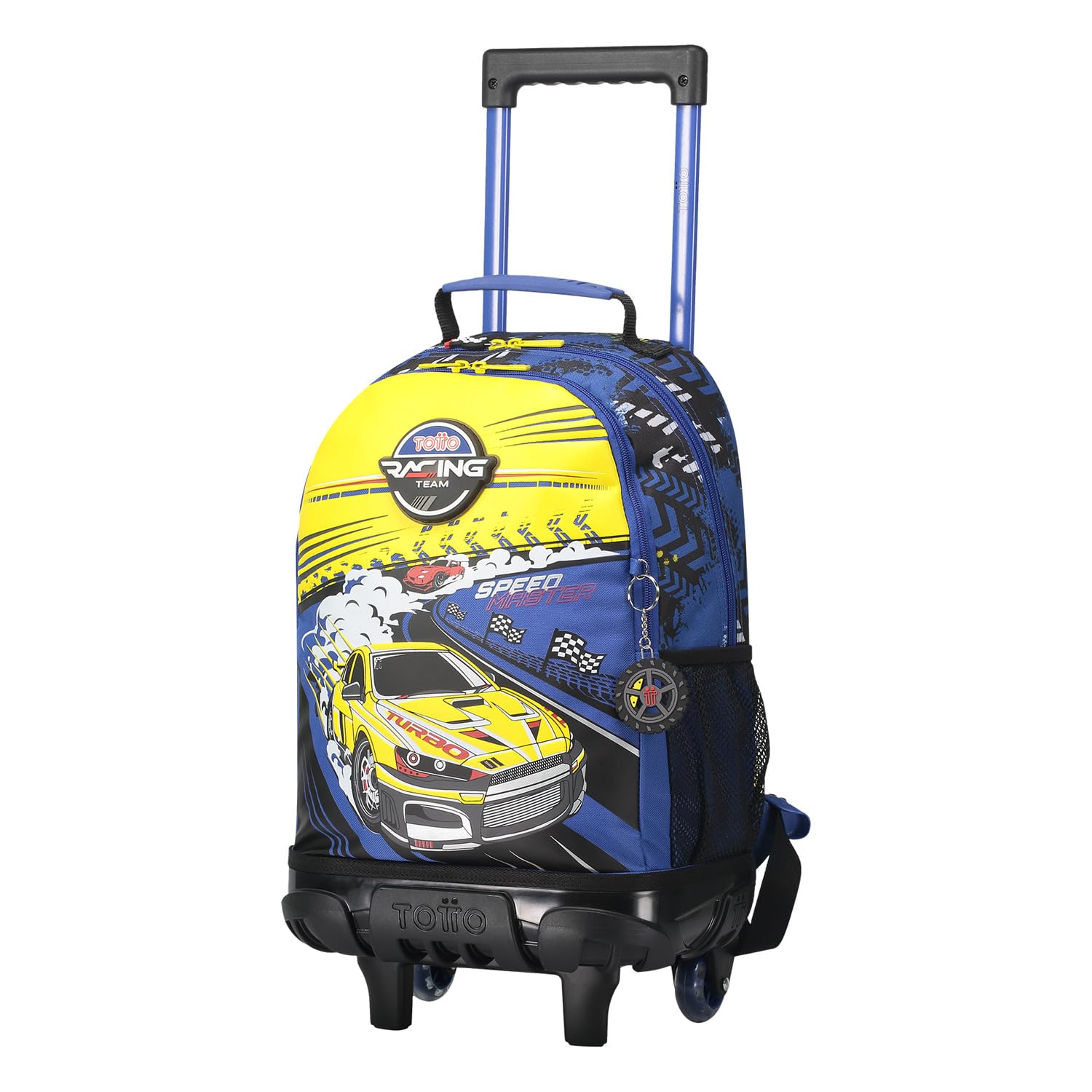 TOTTO Mochila escolar con ruedas mediana de carreras de coches - Velocity TAMAÑO PEQUEÑO