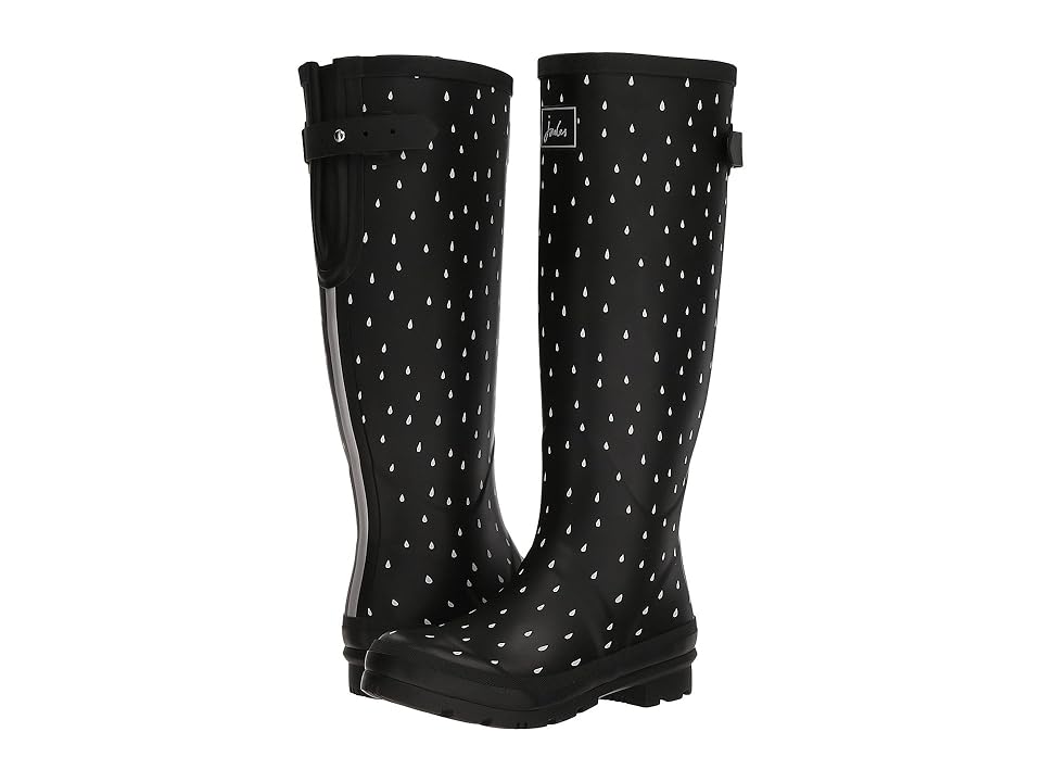 

Joules Tall Welly Print (Black Raindrops Rubber) Women's Rain Boots