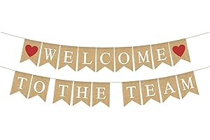 Burlap Welcome to The Team Banner New Employee Member Welcome Banner Decorations for Office Party