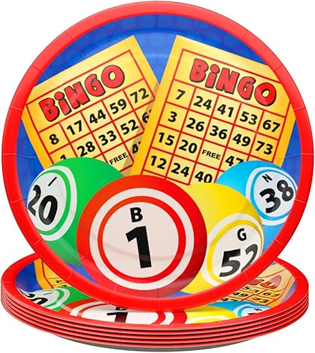 Miniatura 5 de Blue Orchards Paquetes de fiesta de Bingo Deluxe (70 piezas para 16 invitados)  Decoraciones de fiesta temática de bingo, decoraciones de fiesta