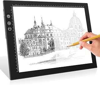 Portable Rechargeable A4 Light Box for Tracing, Ultra-Thin Led Light Pad Adjustable Light Board for Weeding Vinyl, Drawing, Tattoo, Sketching, Animation, Diamond Drawing, Watercolor Drawing