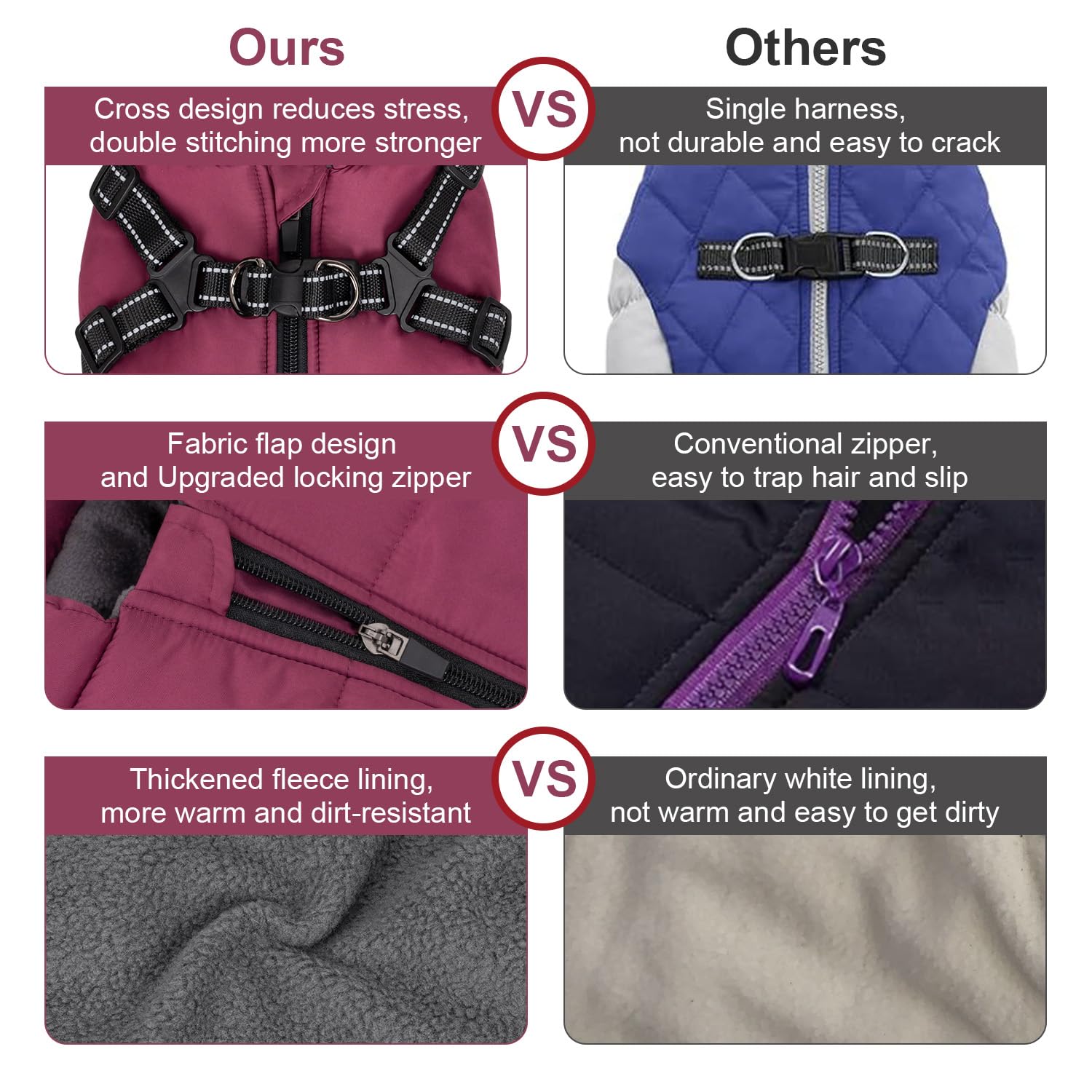 Abrigo de invierno para perro, chaqueta cálida para perro, chaleco reflectante ajustable de forro polar con arnés integrado, chaqueta de nieve para mascotas resistente al viento, traje de