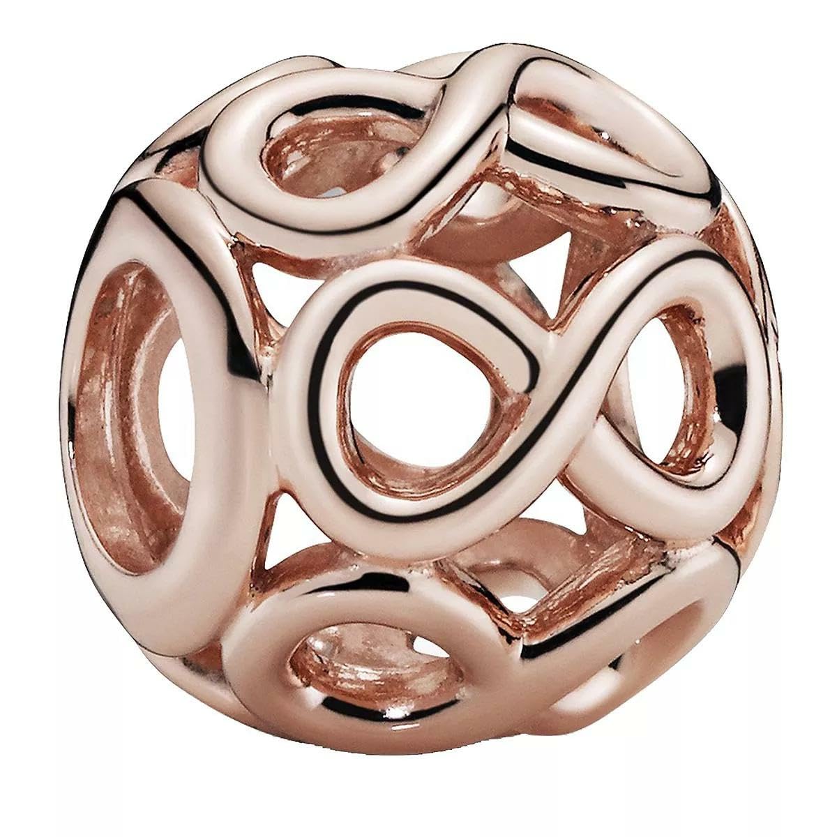 PANDORA Charm in Form von Unendlichkeits-Symbolen mit 14 Karat rosévergoldete Metalllegierung Moments Collection