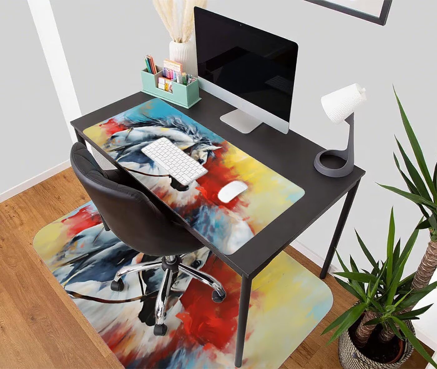Podkładka pod mysz XXL 1200 x 600 mm duża podkładka pod mysz dla graczy pod ręką biurko szyte krawędzie wodoodporna antypoślizgowa do komputera, laptopa poprawia precyzję i szybkość, zwierzę S-1415