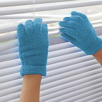 3 Pairs Microfiber Dusting Gloves, Reusable Household Cleaning Mitts