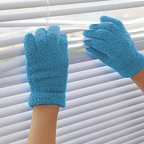 3 Pairs Microfiber Dusting Gloves, Reusable Household Cleaning Mitts