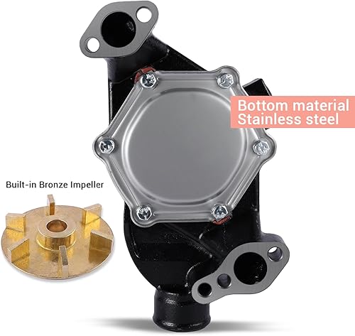 Miniatura 3 de Bomba de agua de mar (impulsor de bronce original, cojinete C & U) 8M0113734 3853850 8503991 para 4.3L 5.0L 5.7L Volvo Penta, Mercruiser, OMC, Stern