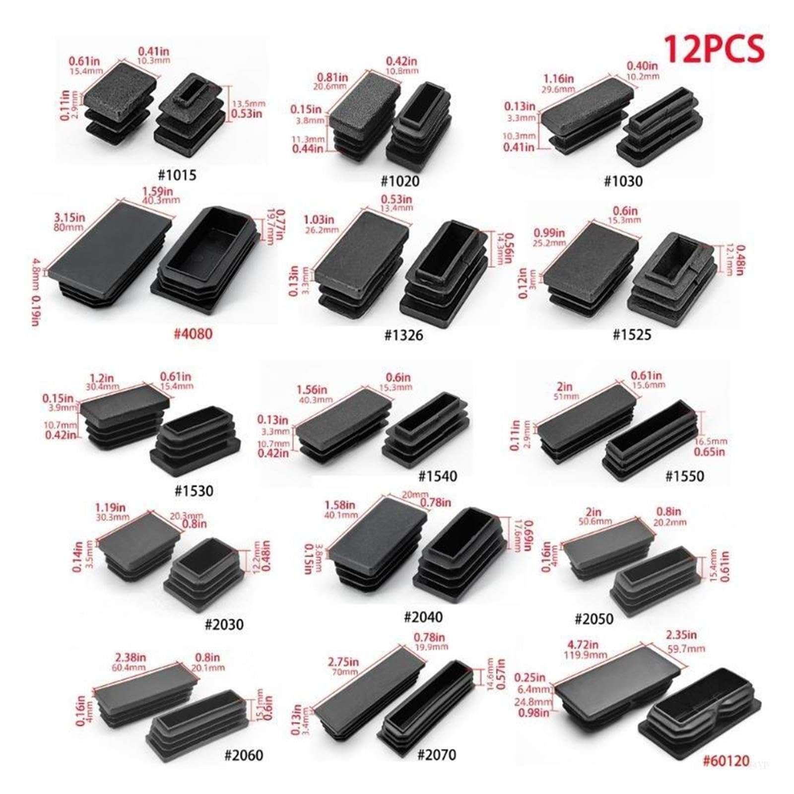 Tappi for tubi in plastica da 12 pezzi for in nera