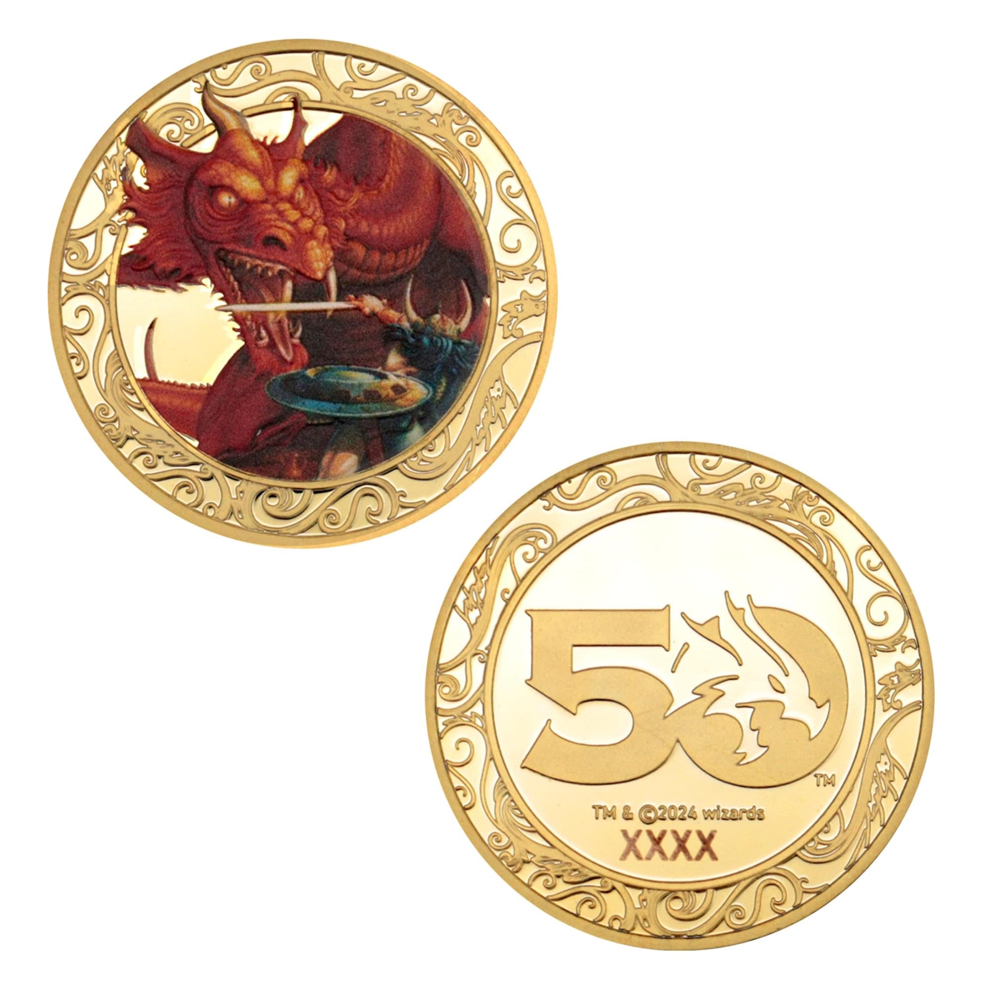 Dungeons & Dragons - 50th Anniversary 24k Gold Plated Coin With Colour Print