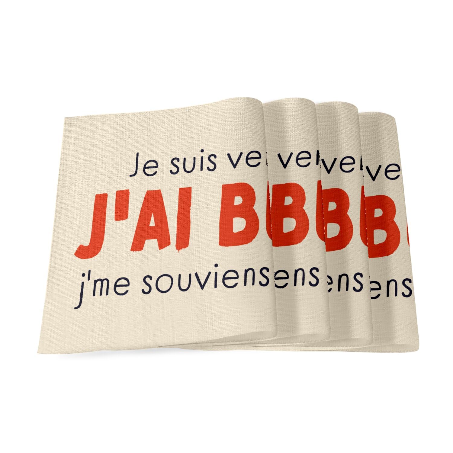 Lot de 4 sets de table humour en lin 40x28.5 cm, l'idée cadeau crémaillère