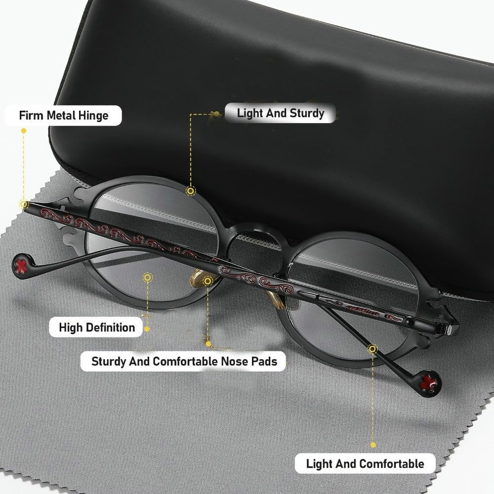 ZBDZSW okulary retro steampunk gotyckie owalne metalowe oprawki rzeźbione proste okulary