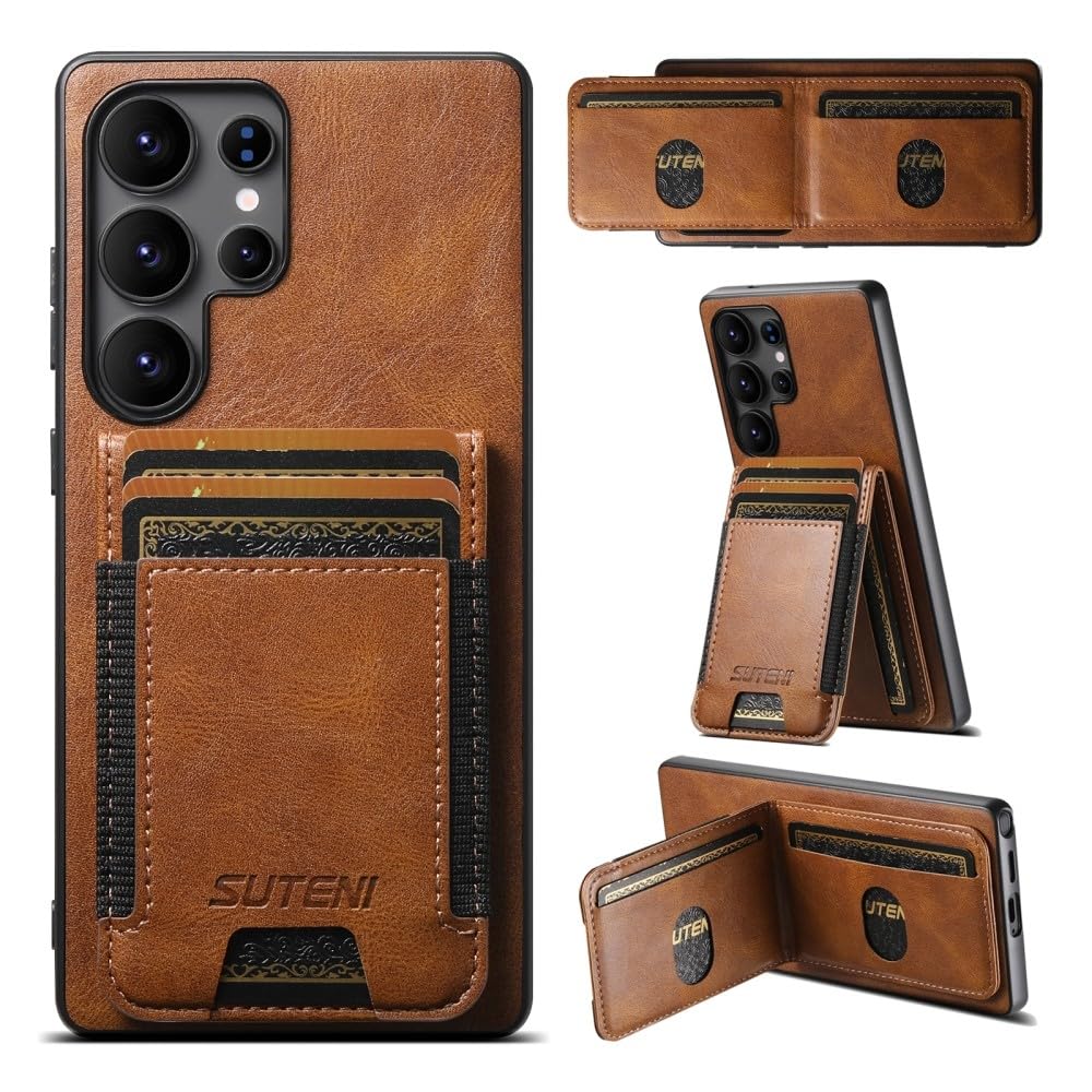 Étui Samsung Galaxy S23 Plus en cuir marron marbré de style vintage chic - 8