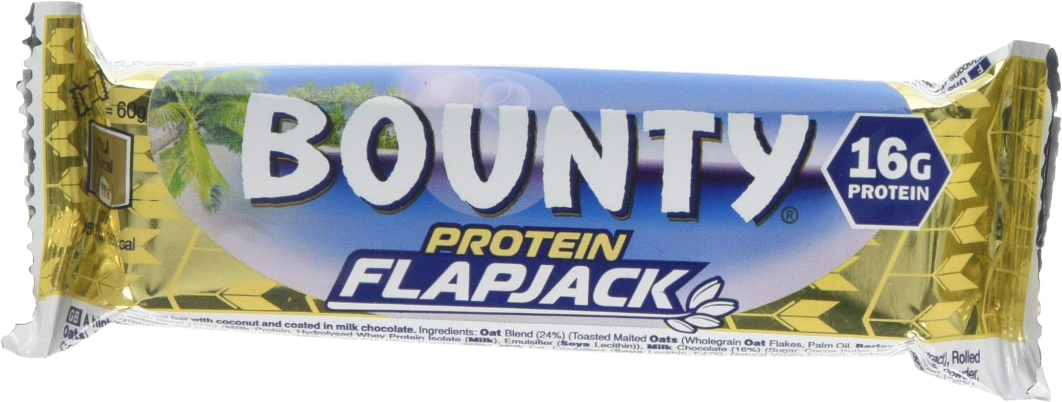 Mars Bounty Protein Flapjack (18 x 60g) - High Protein Oat Bar with Coconut and Milk Chocolate - Contains 16g Protein