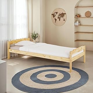 IDIMEX Massivholzbett Moritz aus Kiefer Massivholz 90x200 cm, Natur - Einzelbett kür Kinderzimmer, Tagesbett Jugendbett, einfaches Gästebett, Bettgestell lackiert