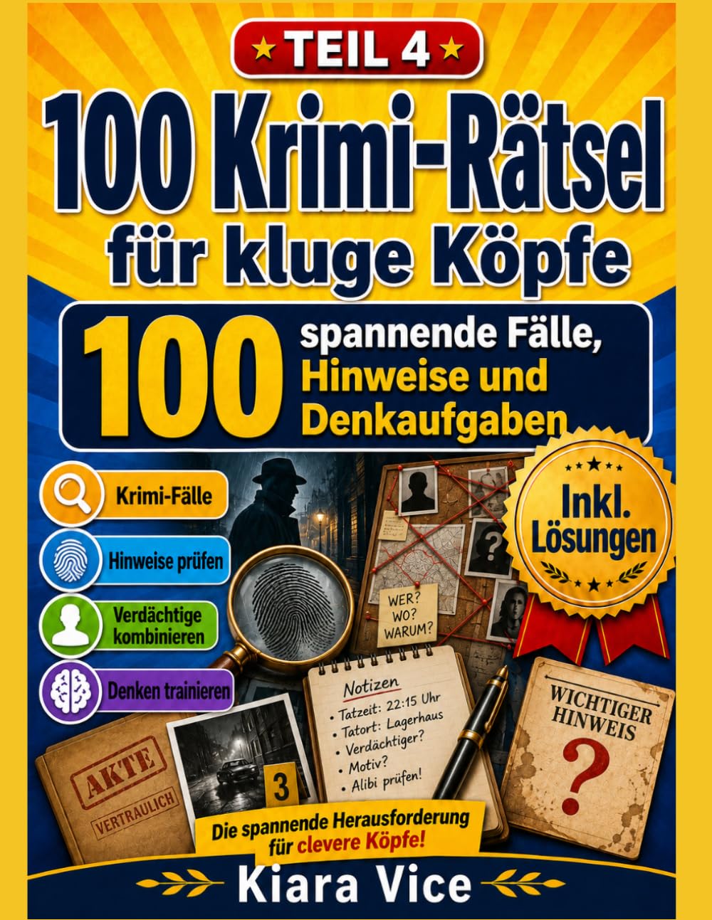 100 Krimi-Rätsel für kluge Köpfe: Tatort im Kopf: 4 (Das große Rätselbch)