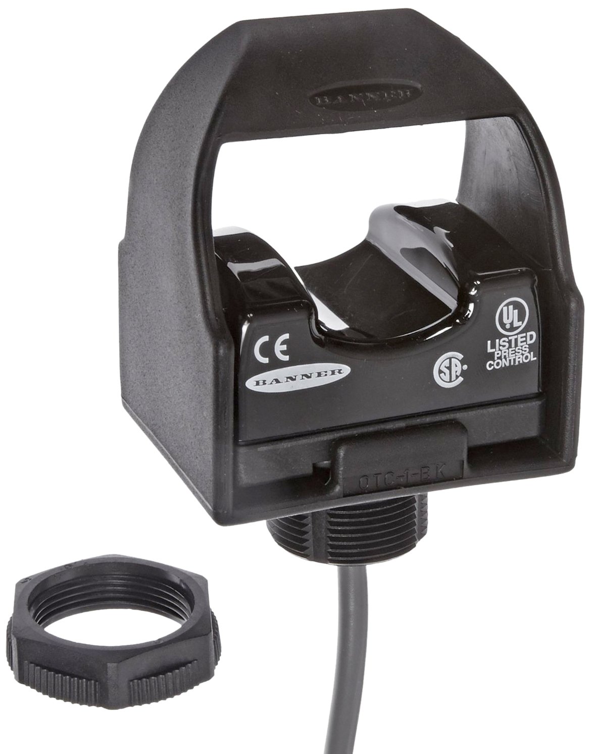 Banner OTBA5 Touch Activated Optoelectronic Sensor, Momentary Action OTB's, SPDT Electromechanical Relay Output Type, Polysulfone Upper Housing, 120VAC Supply Voltage, 2m Cable Length