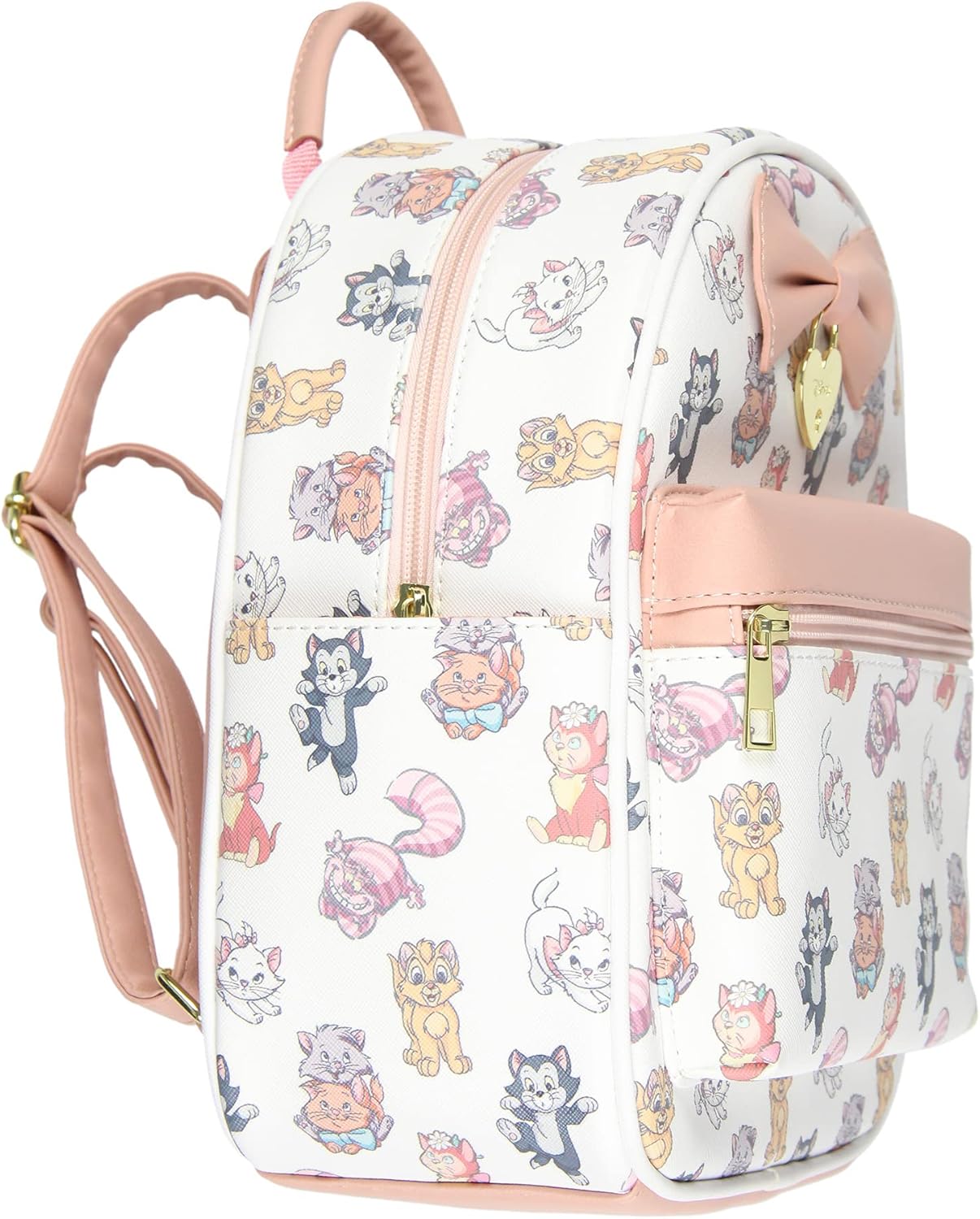 Disney Cats Saffiano Faux Leather Tote Bag Mini Backpack - Image 3