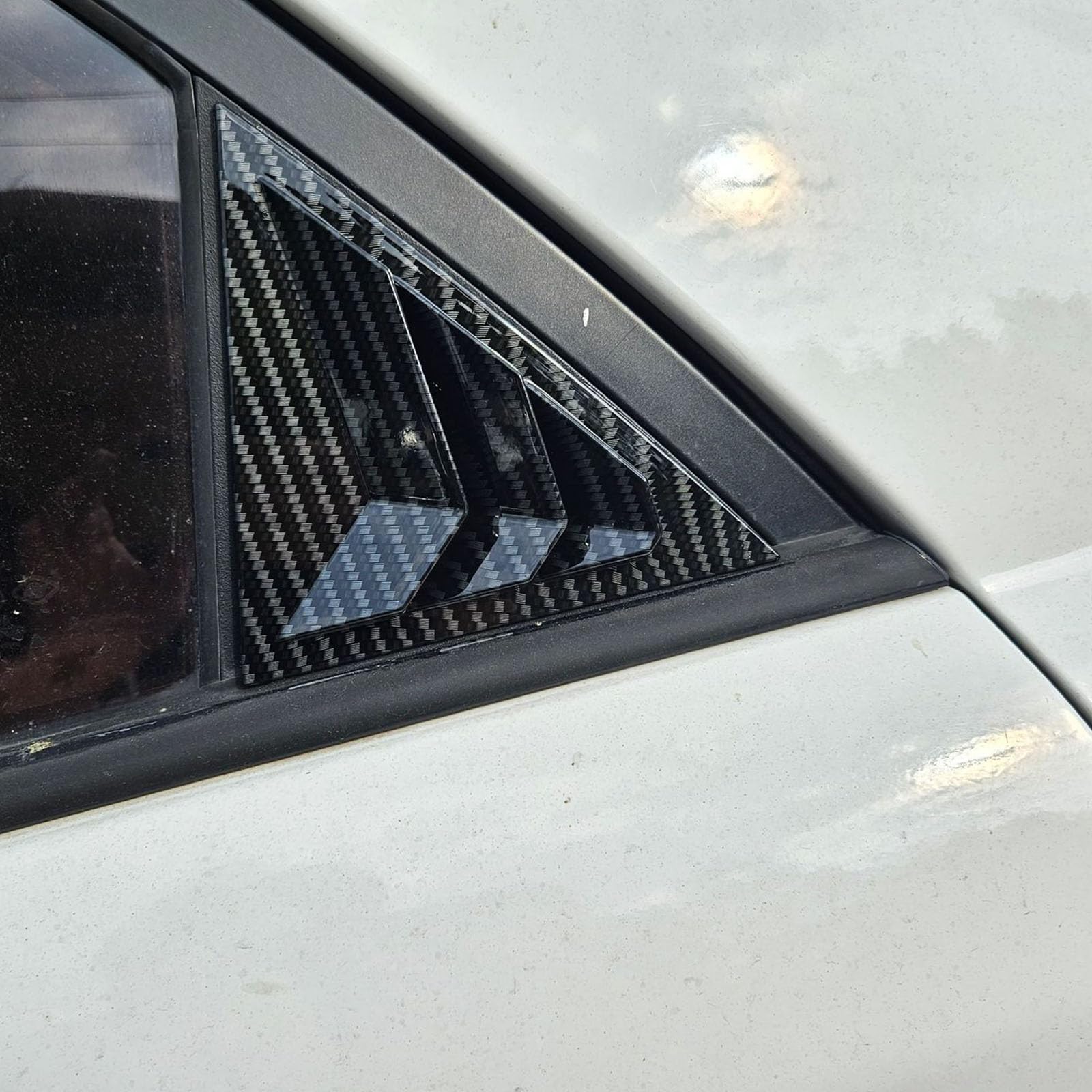 2 sztuki do KIA Forte 2009-2017, tylne okiennice samochodowe żaluzje boczne, osłony, wykończenia, akcesoria zewnętrzne ABS, B Carbon Fiber Look