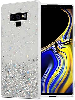 Cadorabo Etui Compatible avec Le Samsung Galaxy Note 9 en Transparent avec Paillettes - Housse de Protection en Silicone T...