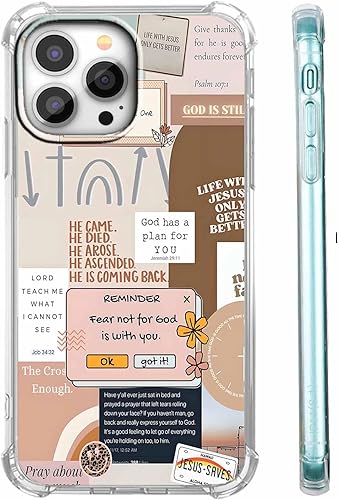 Miniatura 32 de Cubierta de Teléfono con Versículos de la Biblia y Citas Cristianas de Jesús en Collage, Funda Protectora Suave de TPU de Moda para iPhone 16 Pro,