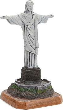 Building Sculpture, Brazilian Christ The Redeemer Statue Ornament, Resin Decor Statue, Interior Collectibles, Gray