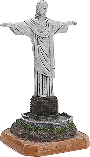 Building Sculpture, Brazilian Christ The Redeemer Statue Ornament, Resin Decor Statue, Interior Collectibles, Gray