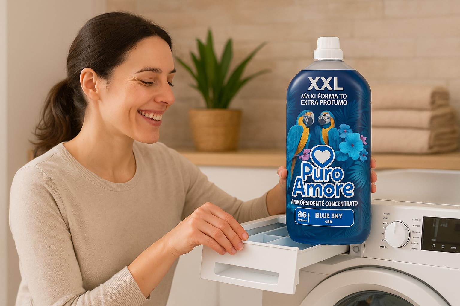 PURO AMORE Ammorbidente Concentrato Blue Sky – Extra Profumo | Formato XXL 86 Lavaggi | Confezione da 3 o 6 Pezzi (6)