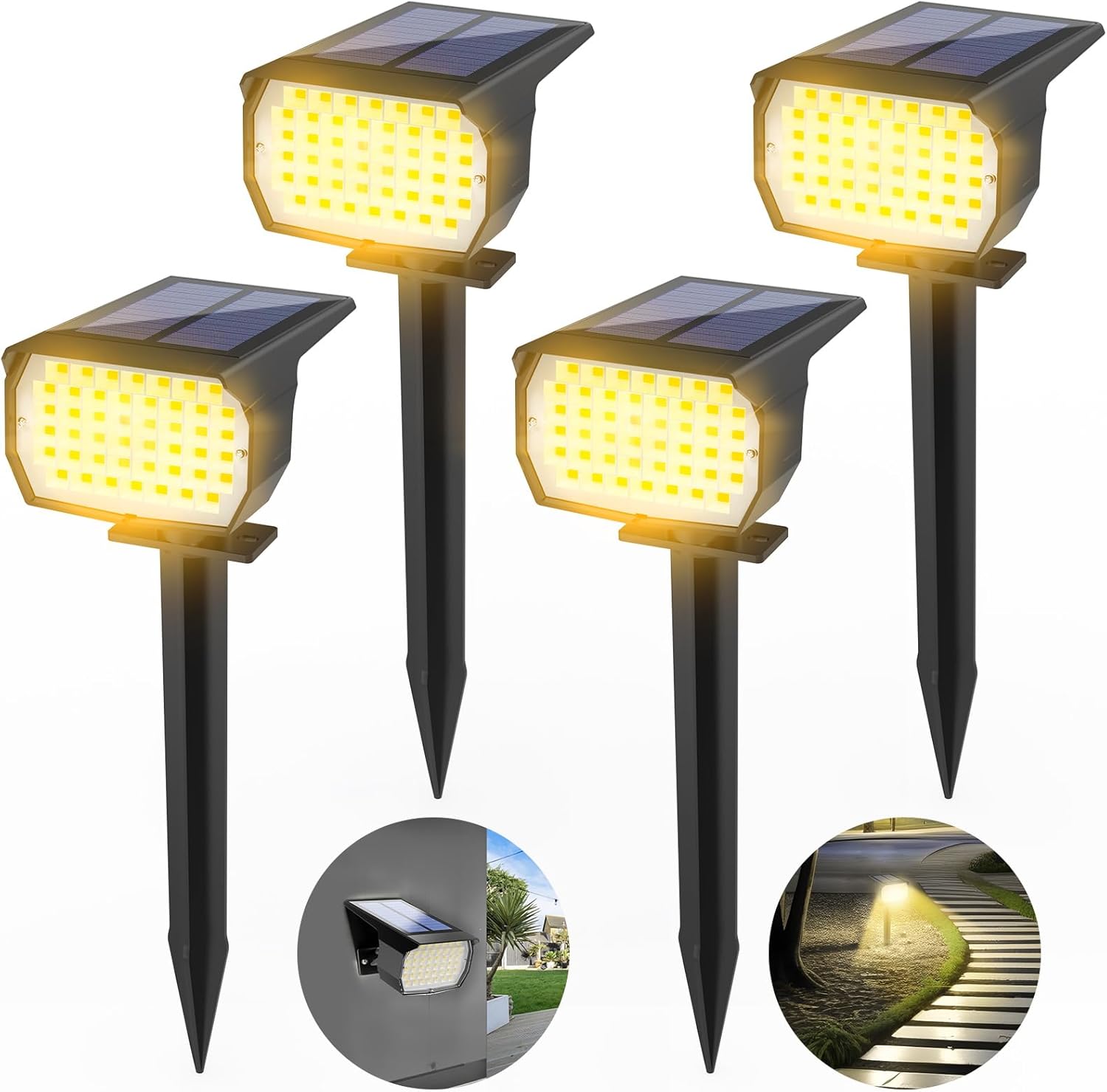 WENATY Solar Garden Lights, 46 LED Solar Spot Lights Outdoor, IP65