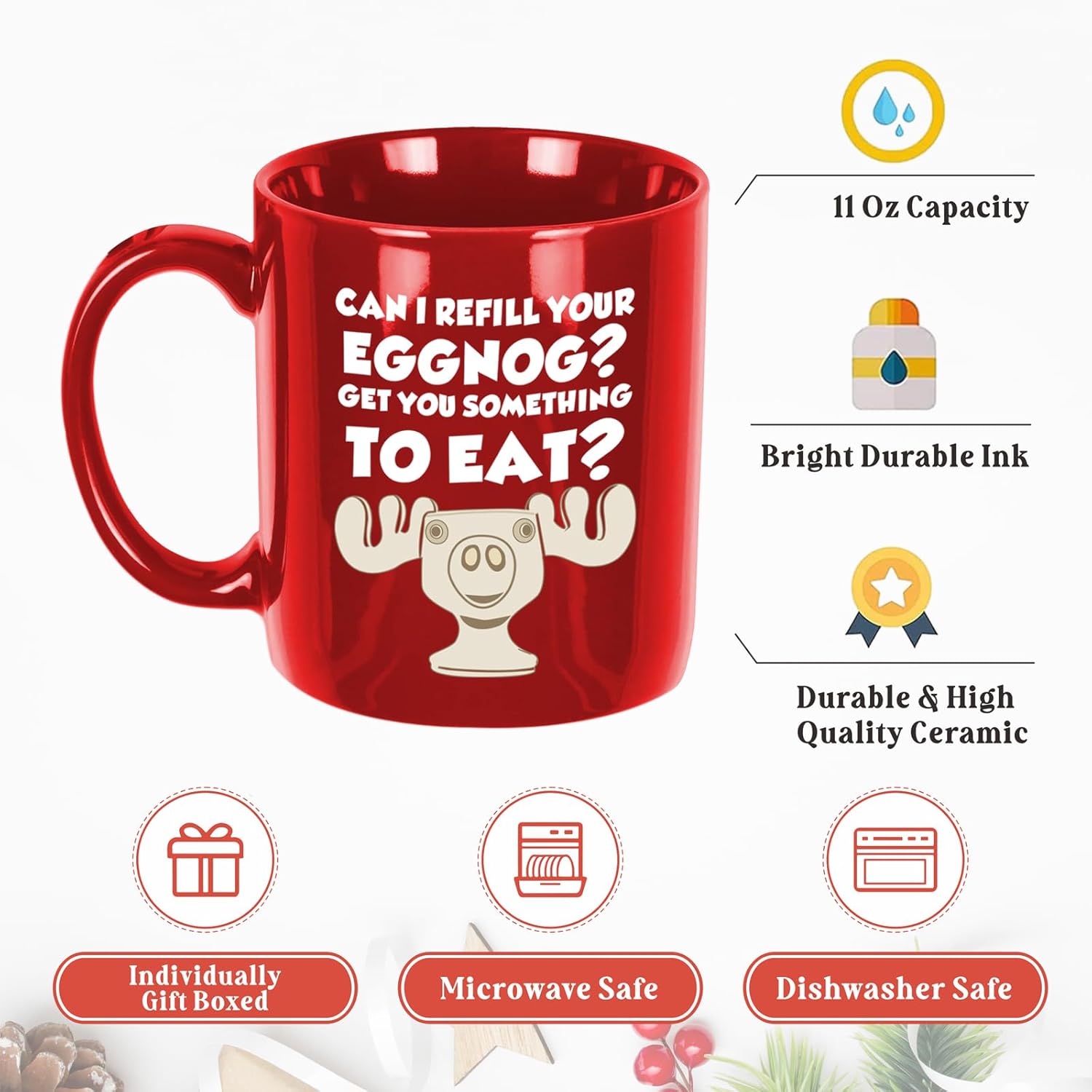 Christmas Vacation Merch Gifts, Funny Holiday Coffee Mug, 11oz Double-sided Christmas Vacation Drinking Cup, Novelty Holiday Party Cups for Table Decor, Xmas White Elephant Gag Gifts for Women Men - Image 3