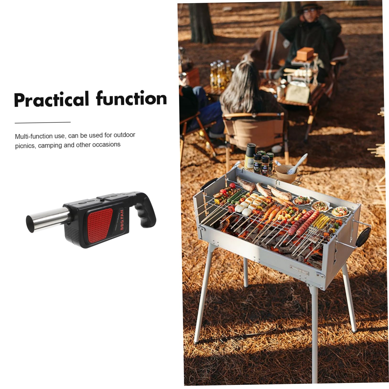 ibasenice Ventilatore Barbecue Elettrico Portatile 2 Pezzi 4 Aa