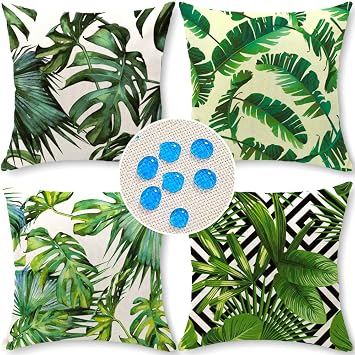 Waterproof Outdoor Pillow Covers 18x18 Inch Set of 4 Summer Spring Floral Throw Pillow Covers Spring Outdoor Decor for Patio Furniture Garden Sofa