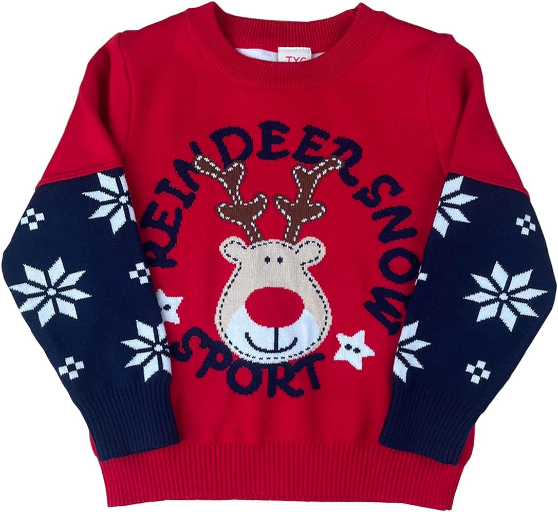 Pull Noël Garçon Fille Pull De Noël Moche Kelandoom - Enfant 2-14 Ans - Sweat Christmas Fun - Coton Mignon à Manches Longues Tenue Fête Noël Halloween