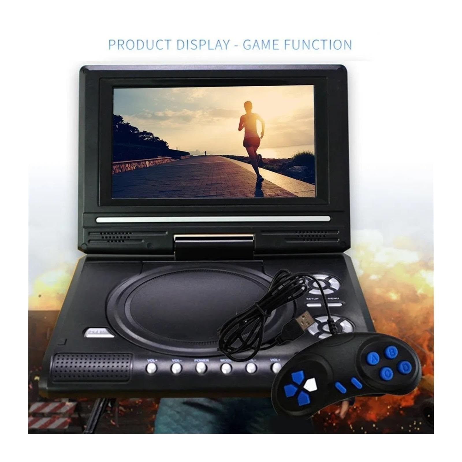 Lettore DVD portatile, TV HD portatile da 7,8 pollici Lettore DVD automatico VCD CD MP3 USB Portatil Kabel Game 16:9 Display LCD alta risoluzione