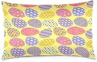 Funda De Almohada Huevos De Pascua Coloridos Amarillos Fundas De Cojín Modernas Duradero Almohada Caso, para Sala De Estar, Dormitorio, Jardín, 40x60cm
