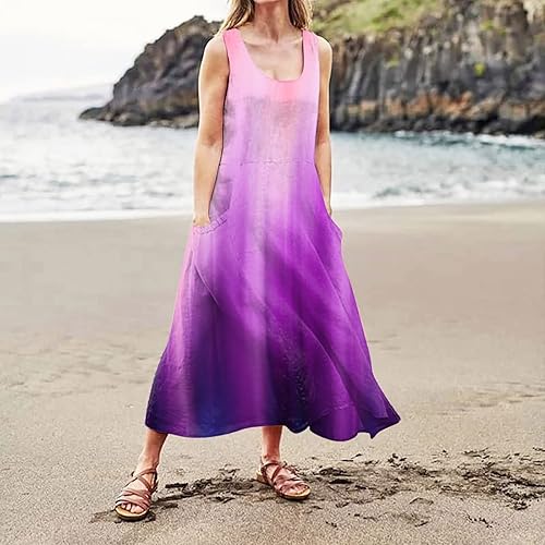 Miniatura 4 de Dress Outfits for Women Sexy Women's Summer Casual Sleeveless Halter Long Maxi Beach Dress High Neck Dress