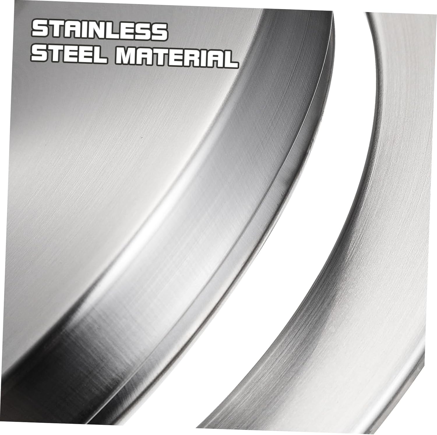 Amosfun Recessed Stainless Steel Trash Can Lid Thickened Flap Cover for Home Kitchen and Bathroom Waste Bins Easy to Clean Garbage Can Accessory