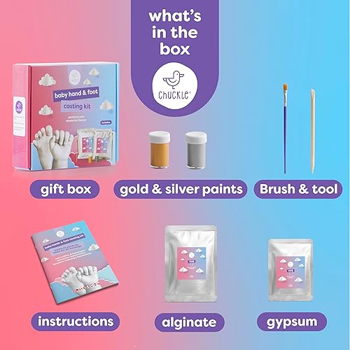 Miniatura 3 de chuckle Kit de fundición de huellas de mano para bebé, juego de regalo de moldeo 3D, recuerdos, para niños o recién nacidos, regalos de baby shower