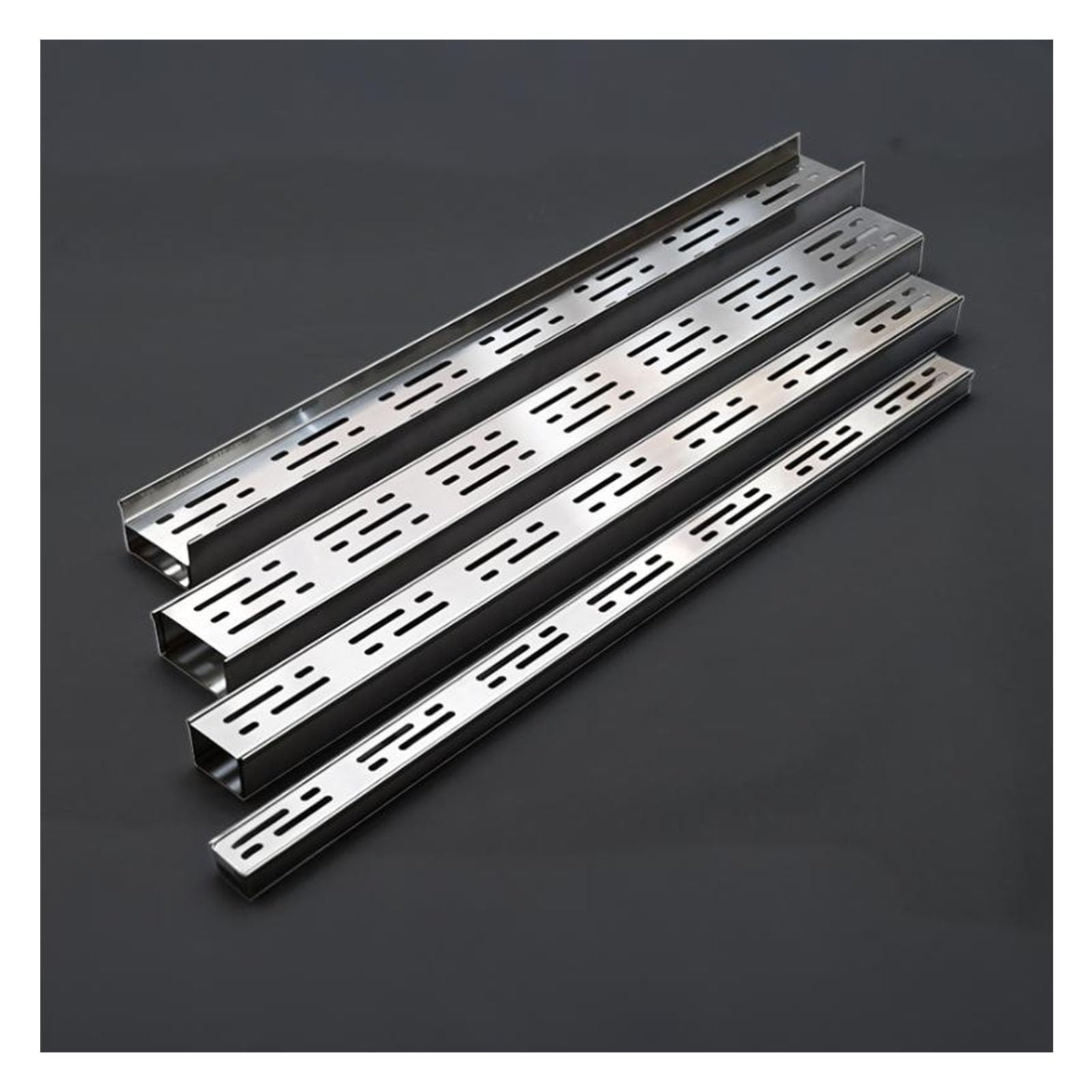 GLDYTVF Outdoor Channel Drain Kit304 Stainless Steel Grate for Patios & Driveways Narrow French Drain Cover with Grille & Slots (H8*W7CM/H3.15*W2.76IN)