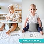 Upseat Chaise pour fauteuils pour bébé pour s'asseoir avec un plateau amovible pour les repas et le temps de jeu, développée avec des physiothérapeutes pour le développement et la posturisation de hanches sécuritaires et sains, fabriqués au Canada (Grey)