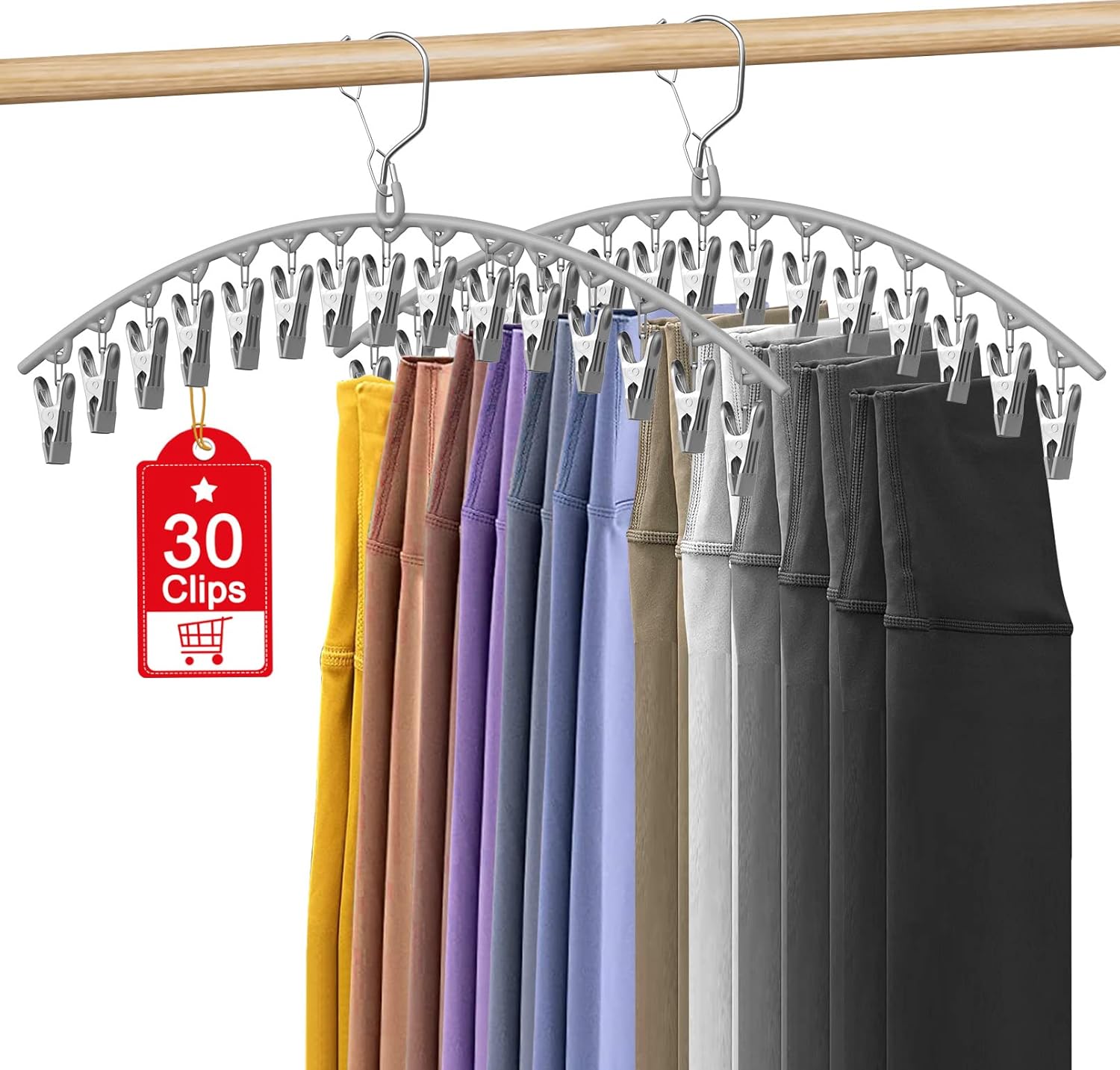 Upgrade Skirt Pants Hangers with Clips, Metal Pants Legging