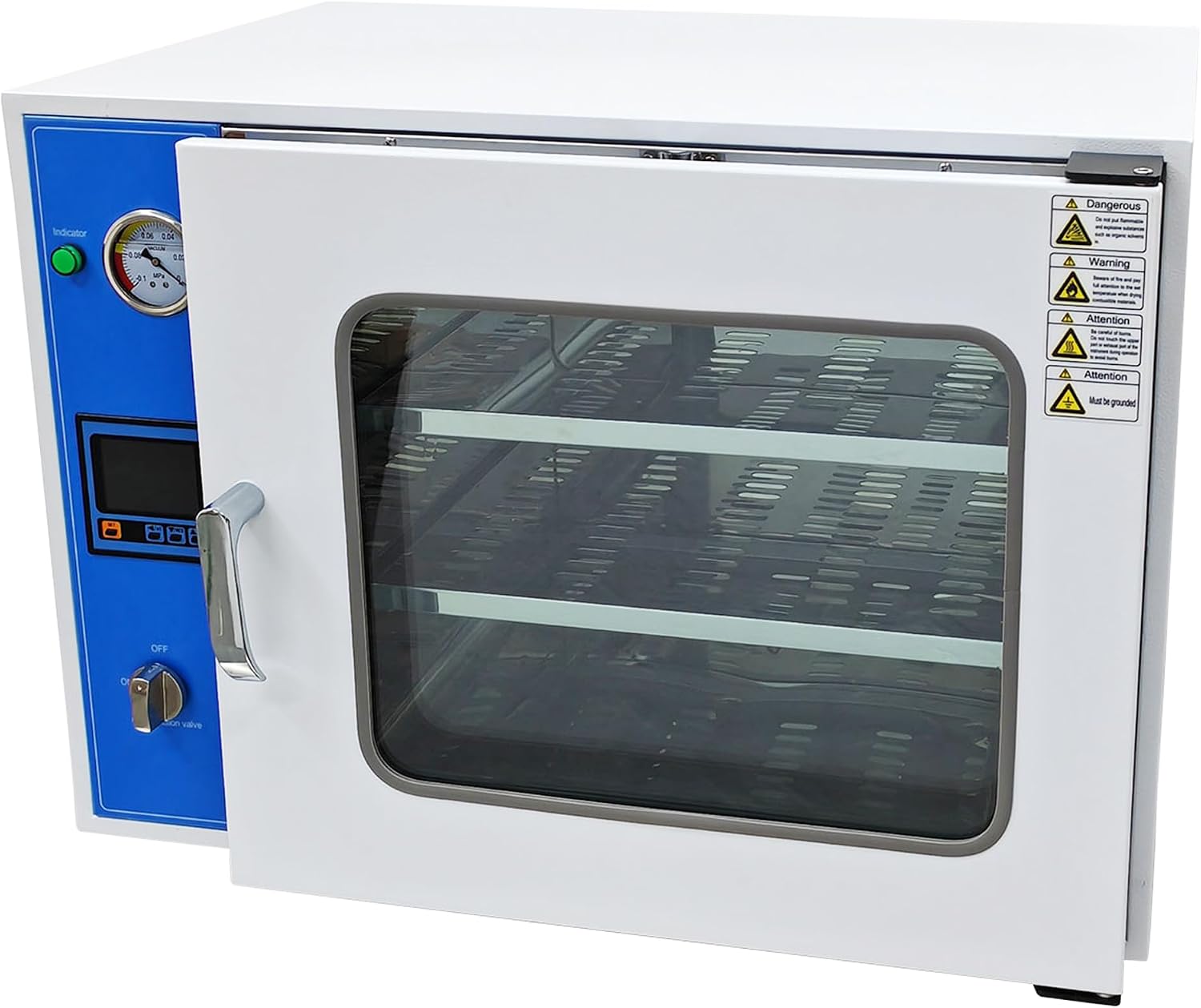 1.9 Cu Ft Vacuum Drying Oven, 50-200℃ Temperature Control Digital Vacuum Oven with LCD Display, 2-Shelf Lab Drying Equipment