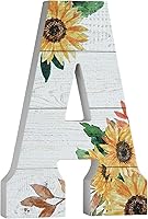 Vista 1 de COLLECTIVE HOME - Letras de madera de 10 pulgadas para decoración de pared, decoración del alfabeto de mesa de girasol, decoración de granja
