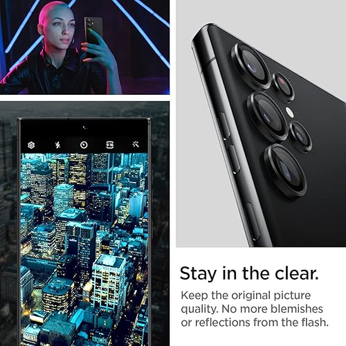 Miniatura 5 de Spigen Glas.tR EZ Fit Optik Pro - Protector de pantalla para lente de cámara (2 unidades), color negro