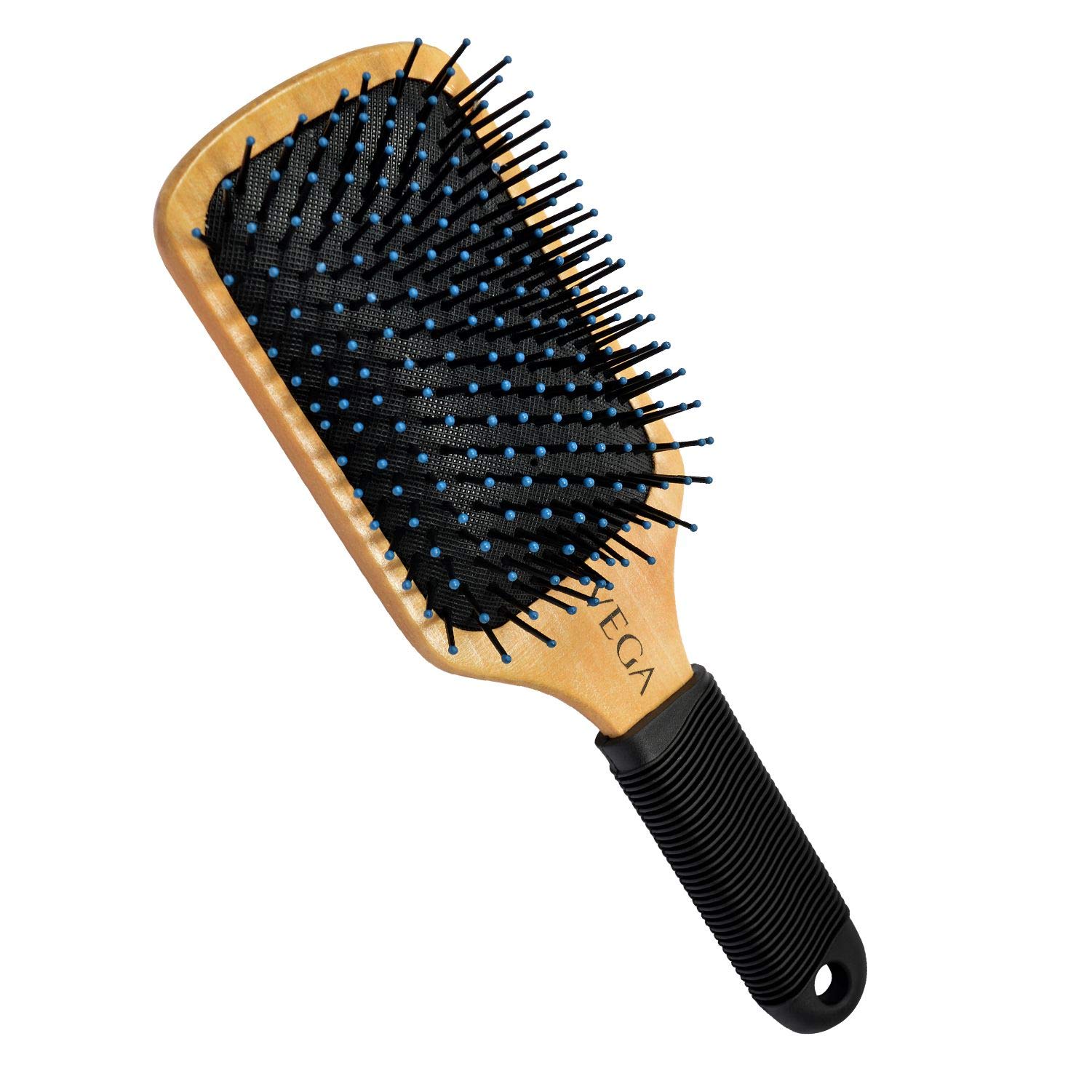 Vega Round Brush (Color May Vary) & Vega Premium Collection Wooden Paddle Hair Brush 3