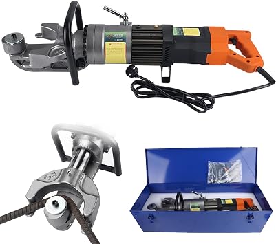 Portable Rebar Bender - 110V Electric Hydraulic Bend Up to 16 22 25mm Rebar and Round Bar Electric Hydraulic Rebar Bender Rebar Bender Machine Rebar Bender Tool, Iron Box,16mm