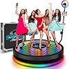 360 Photo Booth Machine for Parties, Magic Glass 360 Photo Booth 40.2''100 cm with RGB Ring Light, Remote Control, Money Gun, Customizable Logo for 5 People Stand with Flight Case