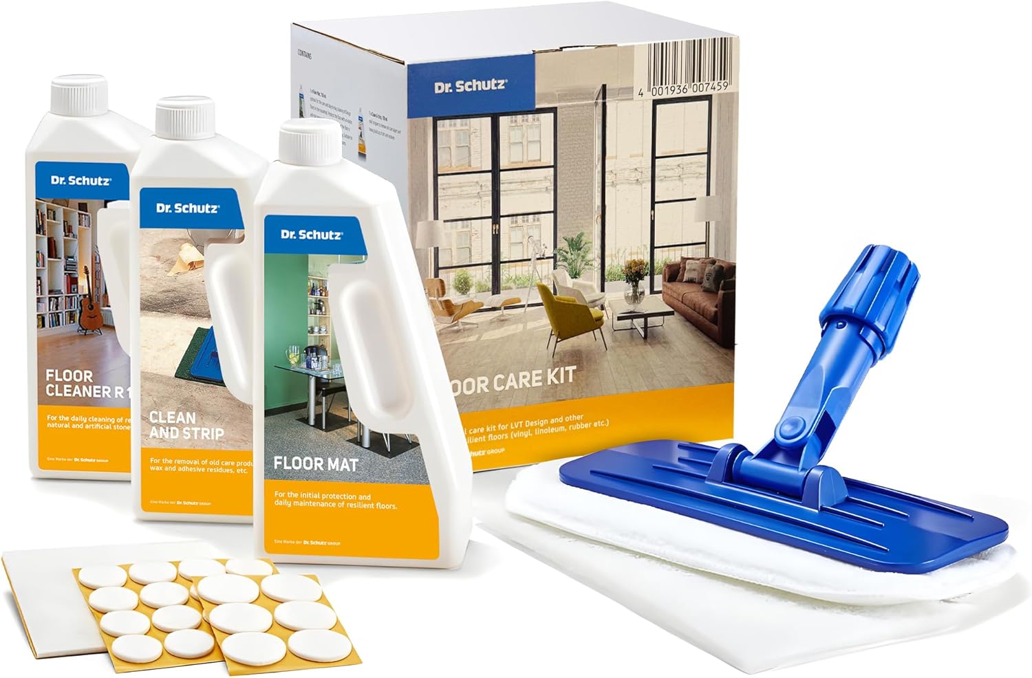 Dr Schutz Total Floor Care Kit for LVT, Linoleum, Vinyl and Rubber Floors