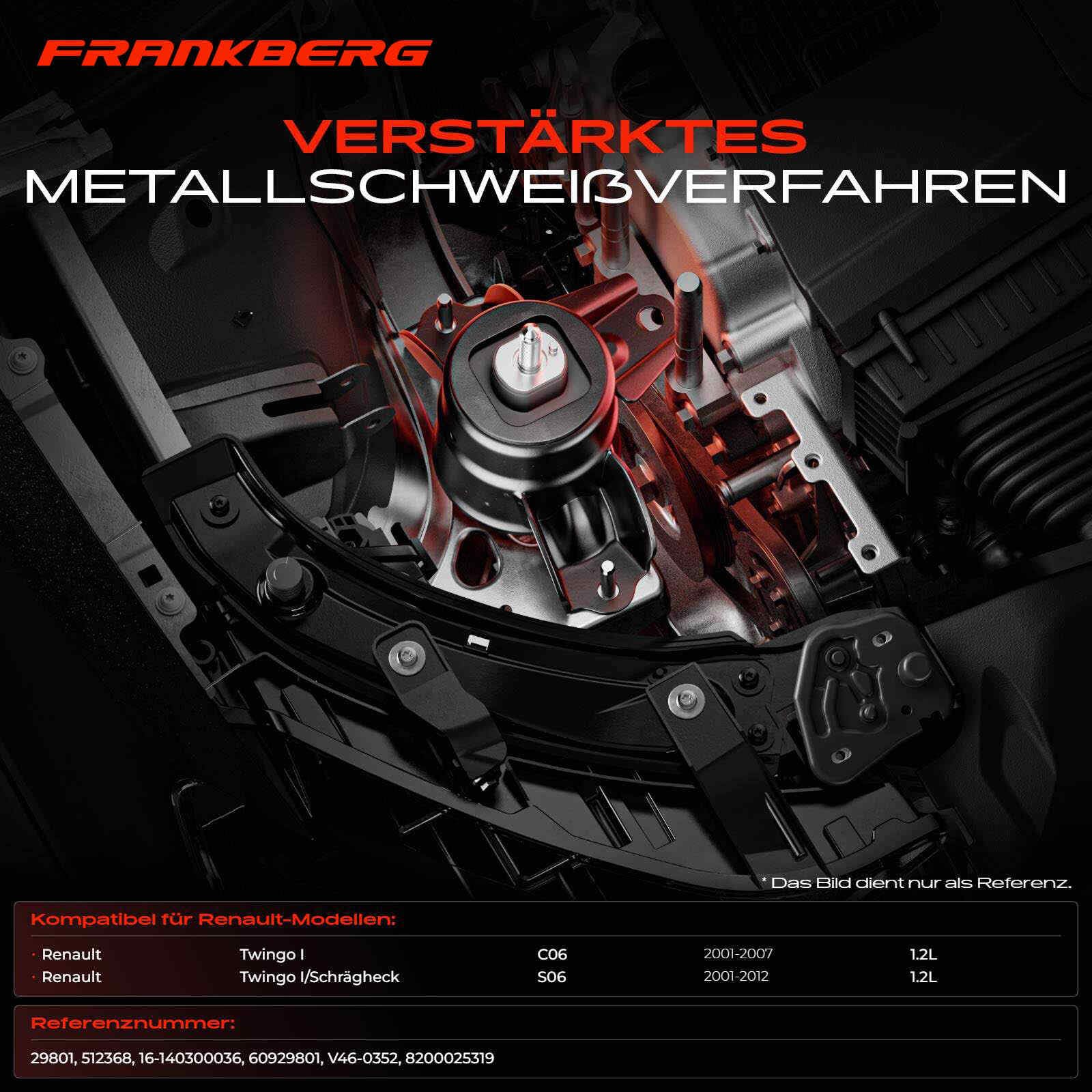 Frankberg Support moteur, palier moteur, support transmission